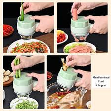 4-in-1 Electric Vegetable Cutter, Slicer, Grater, Chopper