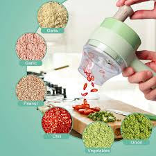 4-in-1 Electric Vegetable Cutter, Slicer, Grater, Chopper