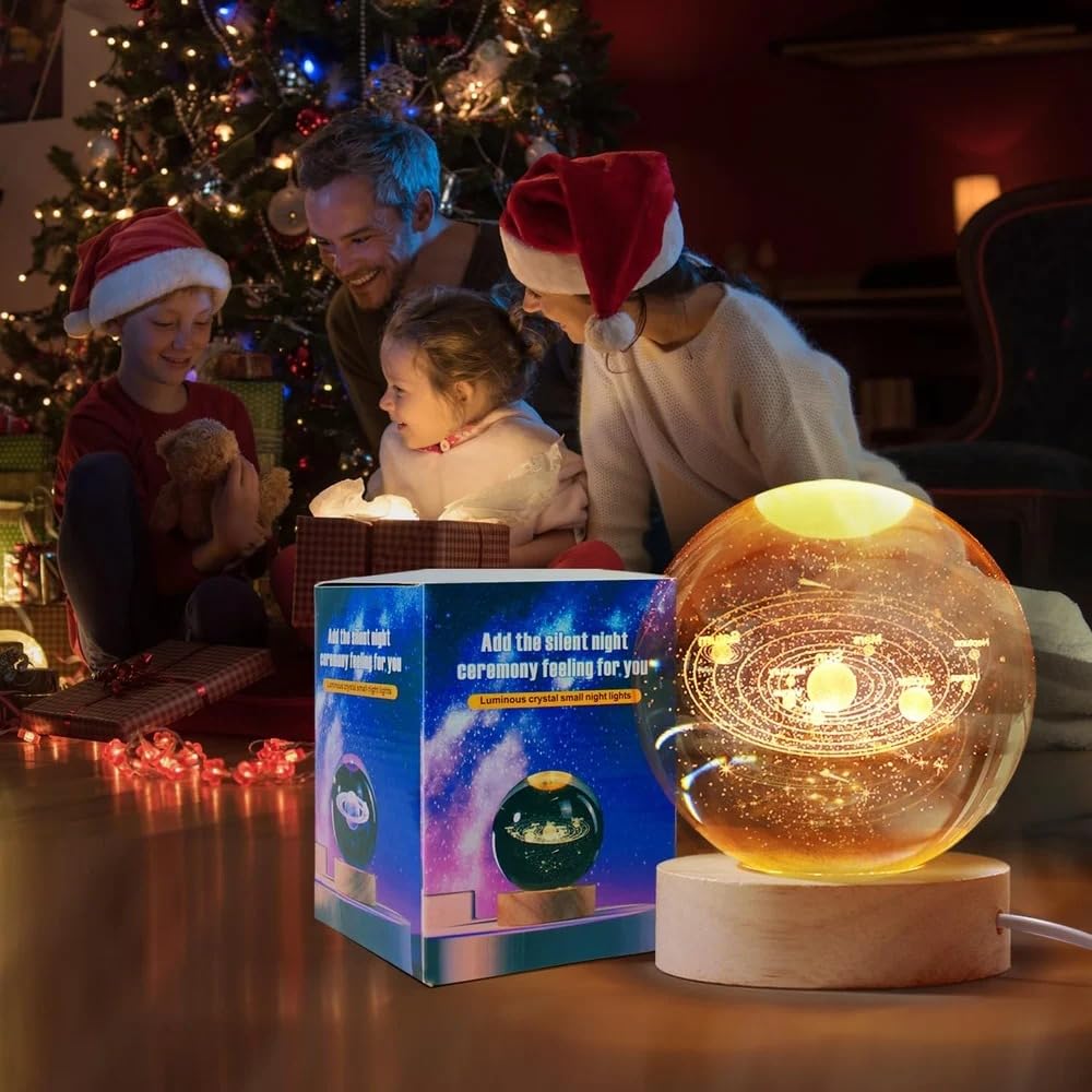 3D Galaxy Crystal Lamp