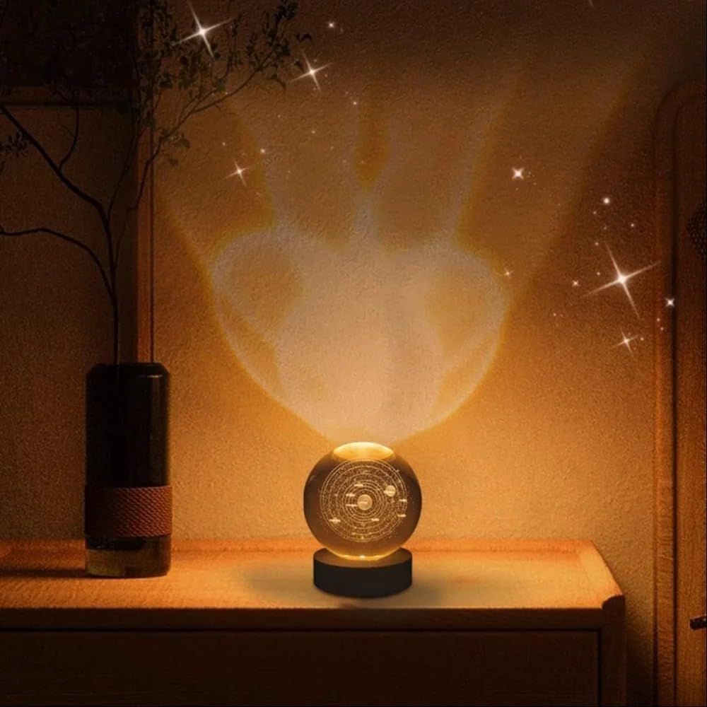 3D Galaxy Crystal Lamp