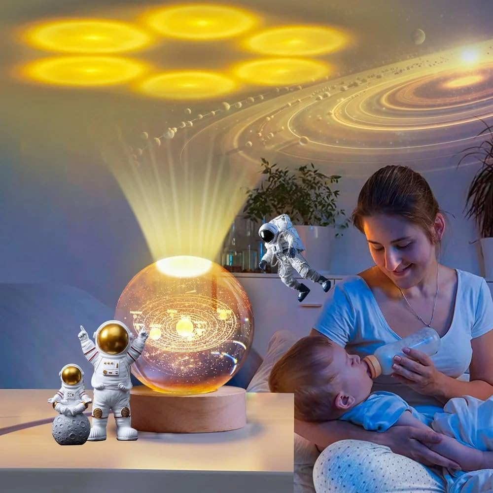 3D Galaxy Crystal Lamp