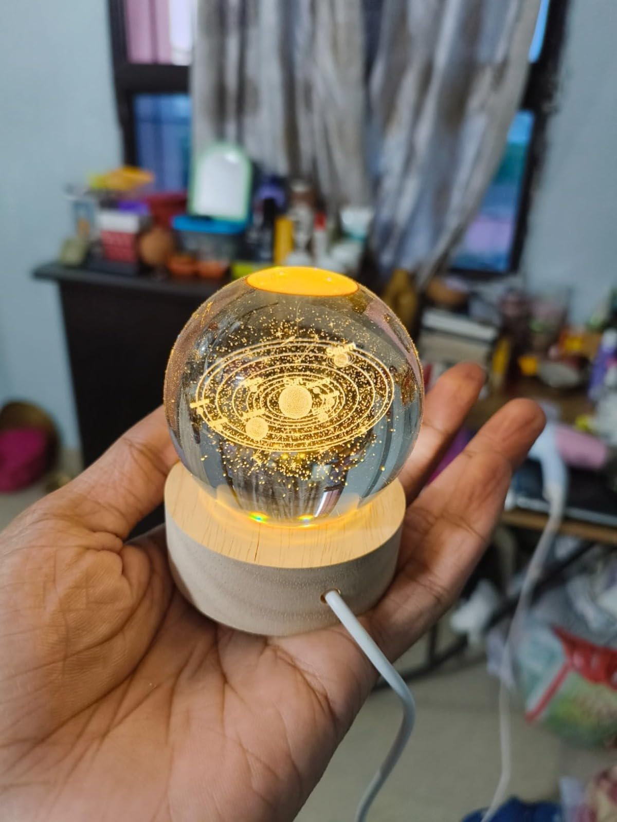 3D Galaxy Crystal Lamp
