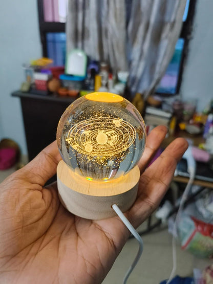 3D Galaxy Crystal Lamp