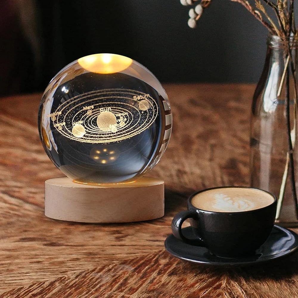 3D Galaxy Crystal Lamp