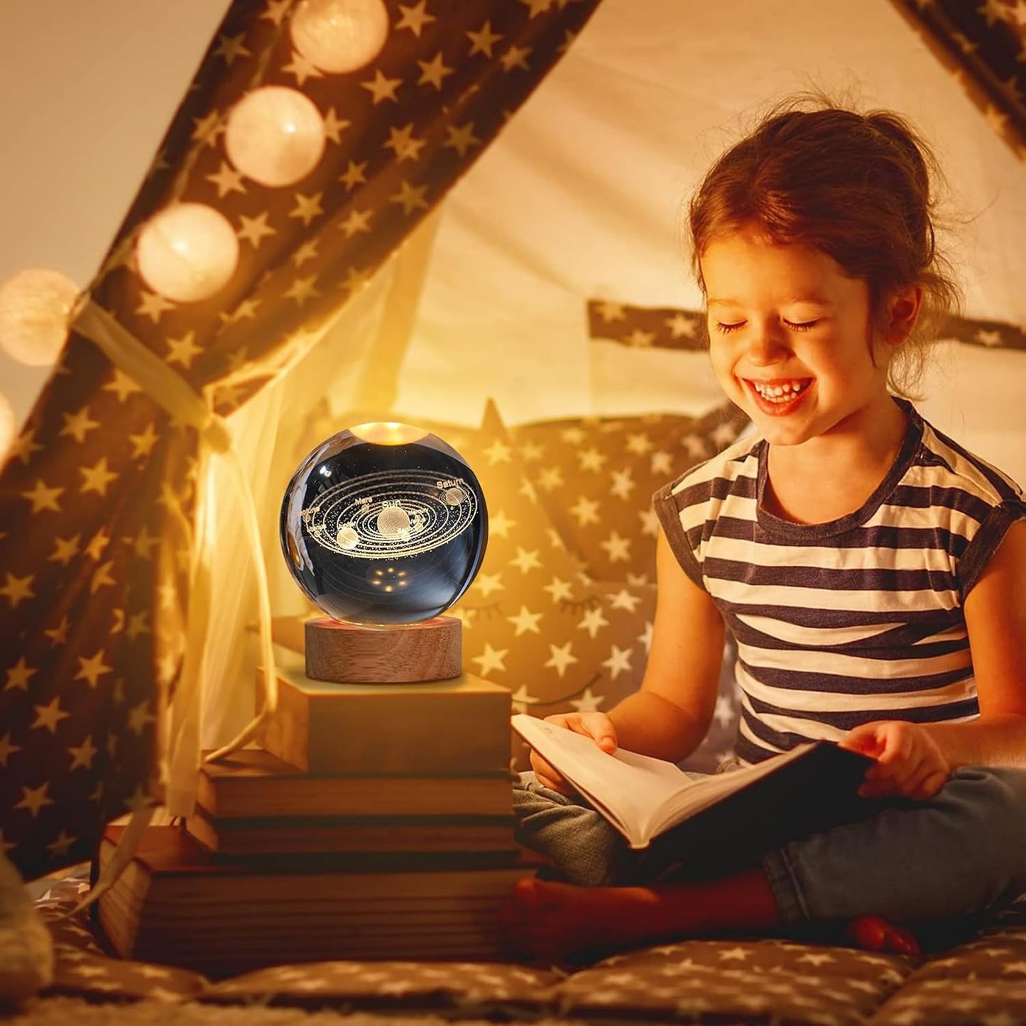 3D Galaxy Crystal Lamp