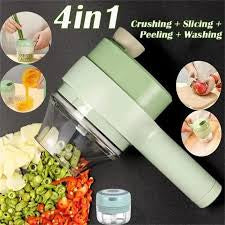 4-in-1 Electric Vegetable Cutter, Slicer, Grater, Chopper