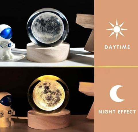3D Moon Crystal Lamp